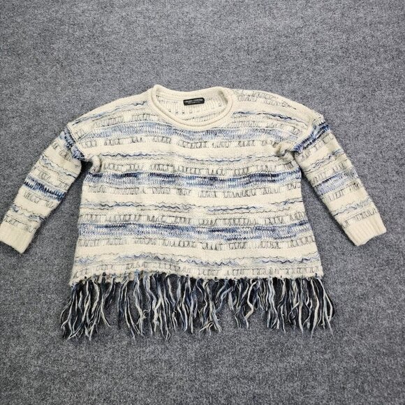 Cherry‎ Couture Made From Art For You Knit Wool Blend Sweater Fringe Boho - Picture 1 of 15